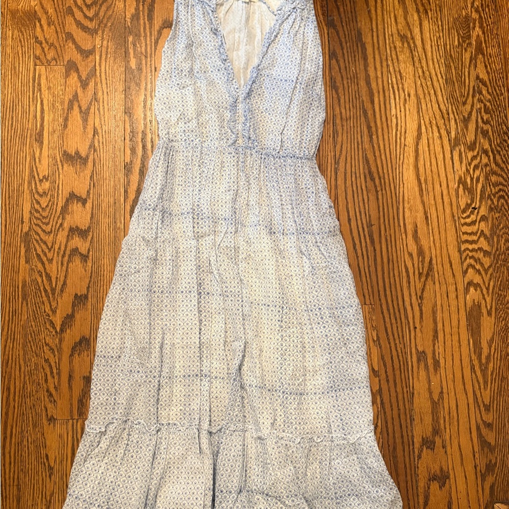 Roller Rabbit Light Blue Printed V-Neck Maxi Dress